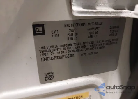 2010 Buick Lacrosse Cxl from USA, damaged, VIN 1G4GD5EG3AF165301